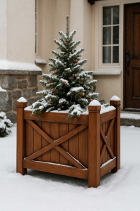 Donica ogrodowa - podwójna skrzynia drewniana PREMIUM