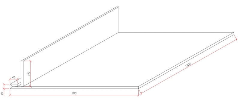 Gotowe elementy do sufitu podwieszanego - półka LED - rysunek techniczny.jpg