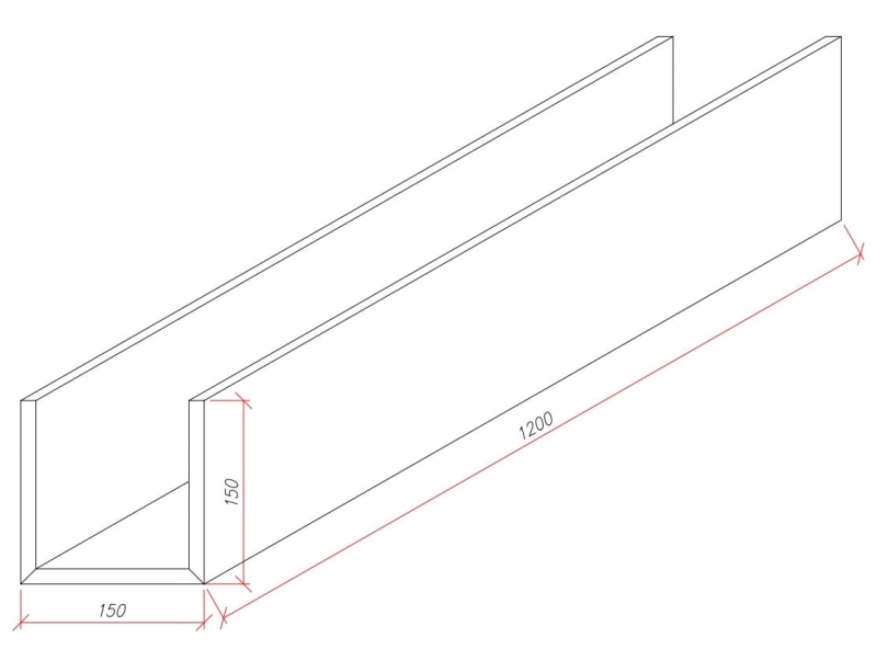 Profil U150 - prefabyrkat z płyty gipsowo-kartonowej - rysunek techniczny.jpg