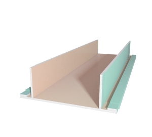 Podwójna półka sufitowa na oświetlenie LED - 45 cm - 1,2mb - zielona płyta P-FG16BZ