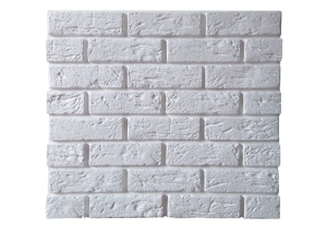 Stara cegła z fugą - Biała - Dekoracyjny panel ścienny 3D gipsowy - 60x65 T-1867-87378SZ