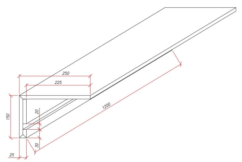 Osłona karnisza profil L z pionową wnęką na LED - rysunek techniczny.jpg